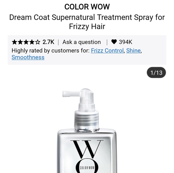 Sephora Other - NWT COLOR WOW DREAM COAT SUPERNATURAL TREATMENT SPRAY FOR FRIZZY HAIR